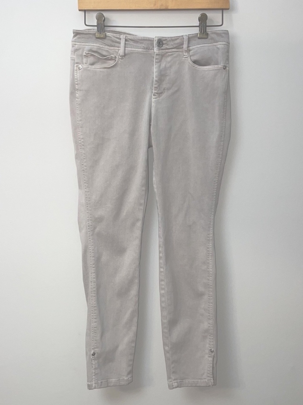 J. Jill Authentic Fit Slim Ankle Jeans Size 4 Tan Beige